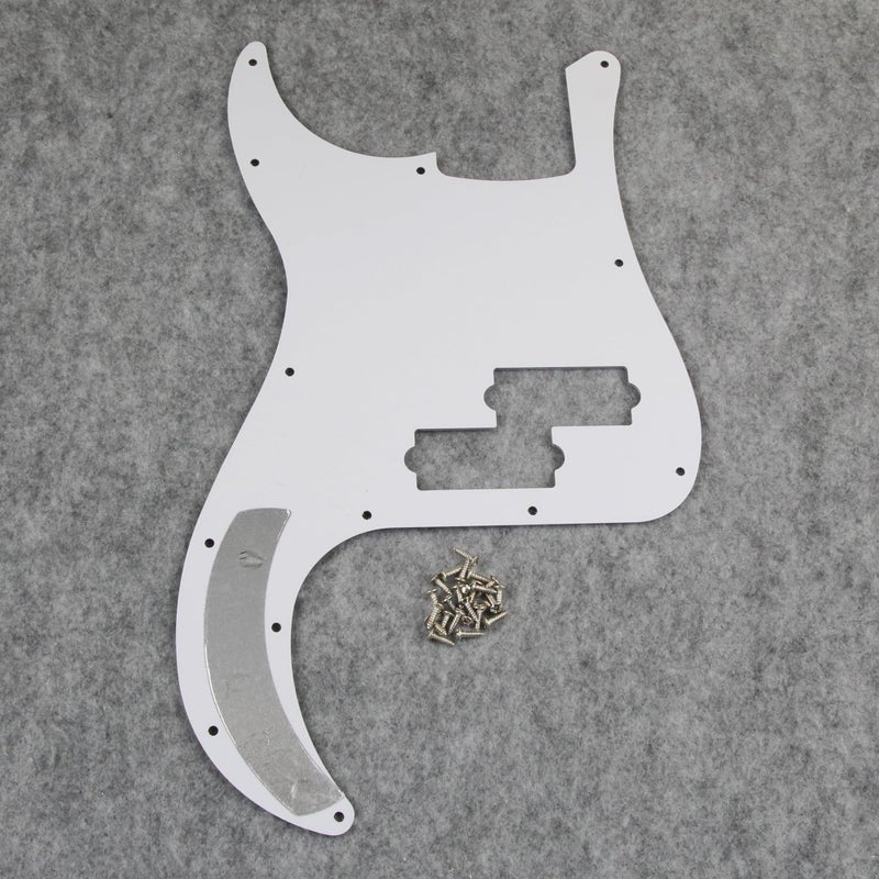 FLEOR P Bass Pickguard Guitar Scratch Plate Pick Guard for 4 String American/Mexican Standard P Bass Style, 4Ply White Pearl - Image 4